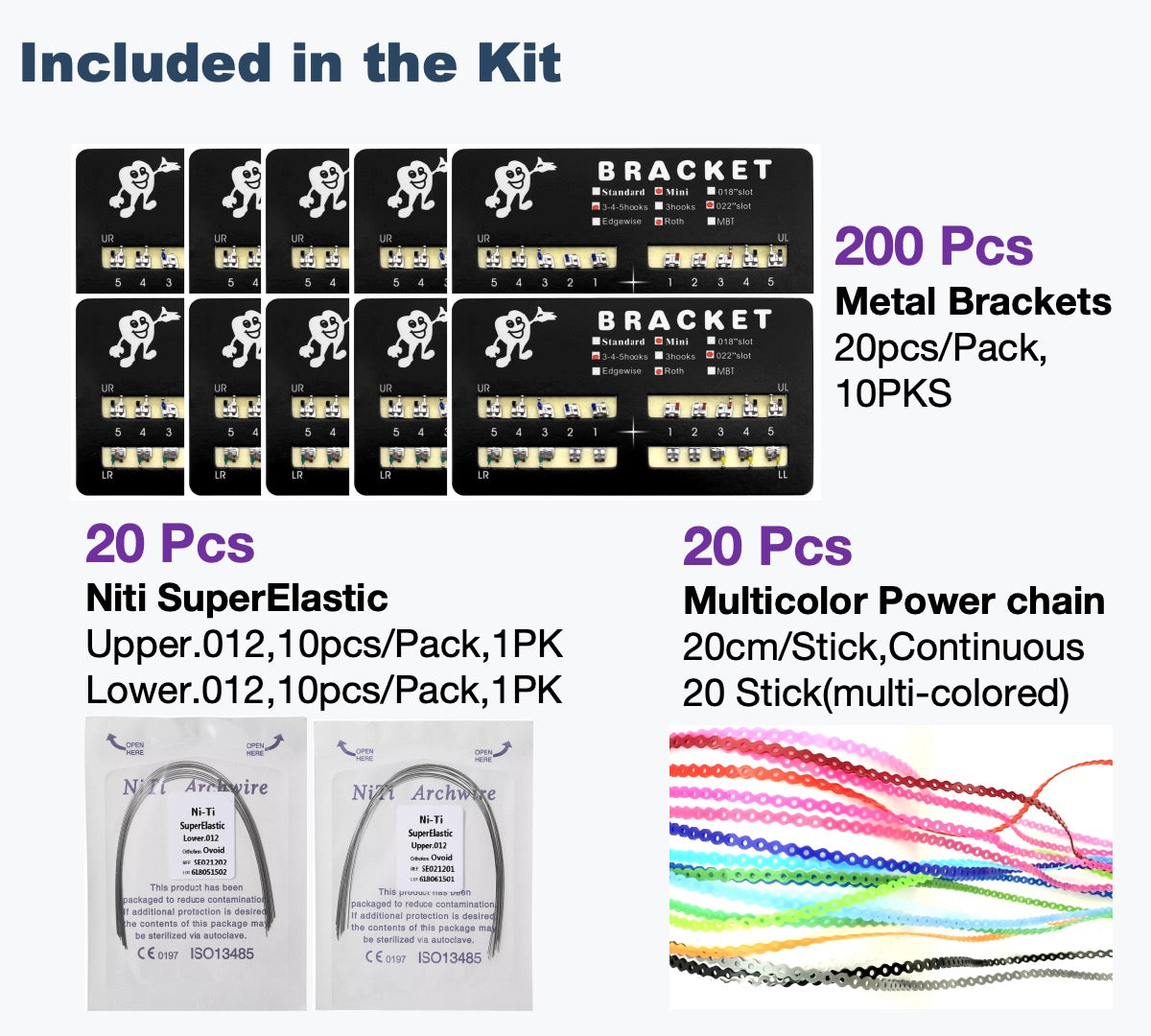 Braces Kit with Power Chain 20 Colors