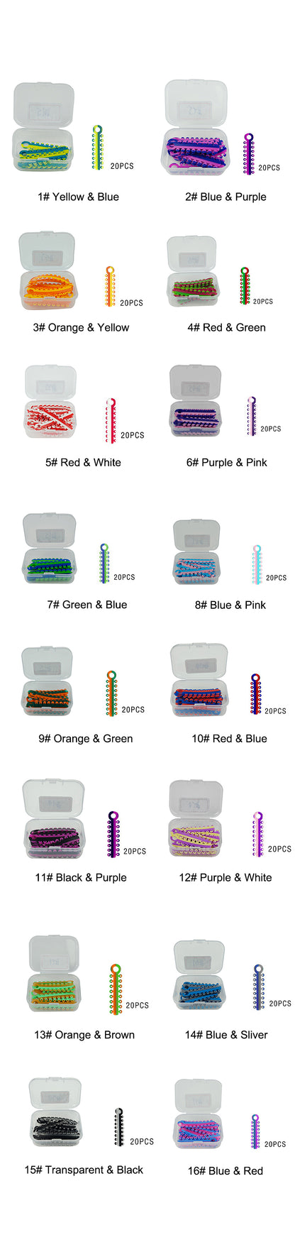 Braces Ligature Ties Two Color Mixed