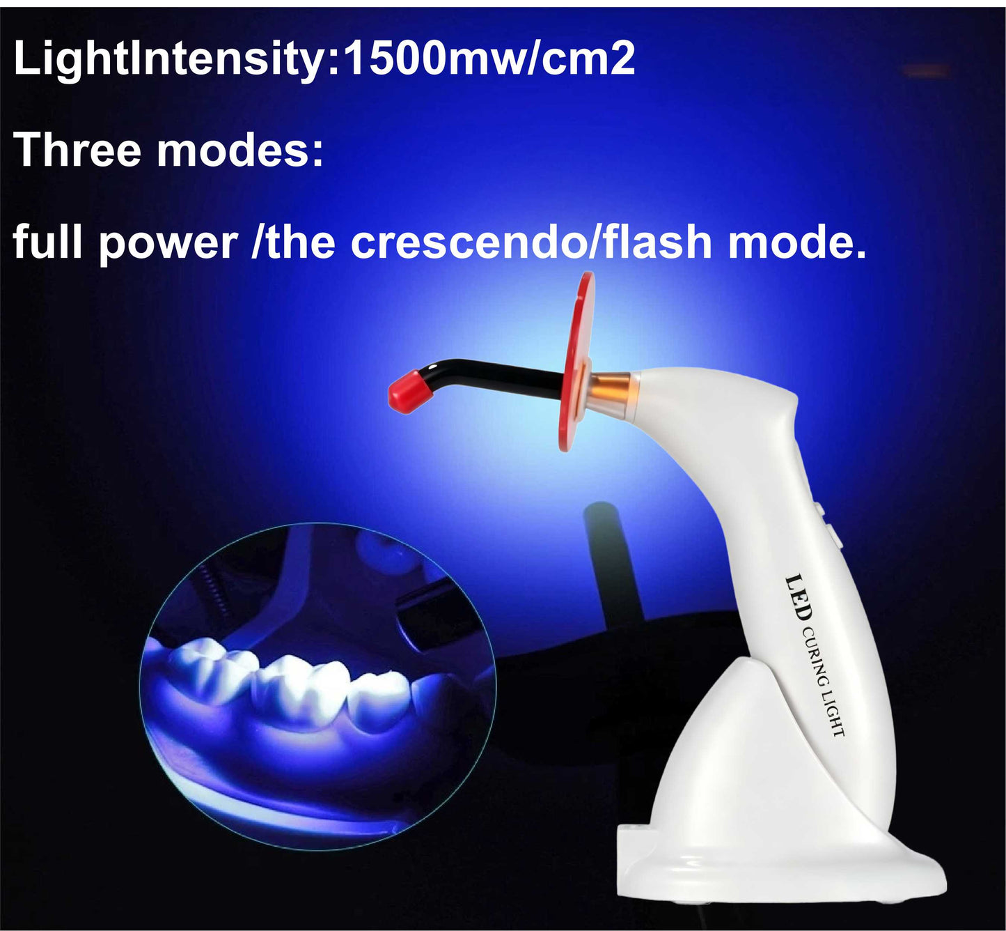blue LED curing light professional tools included in DIY braces kit